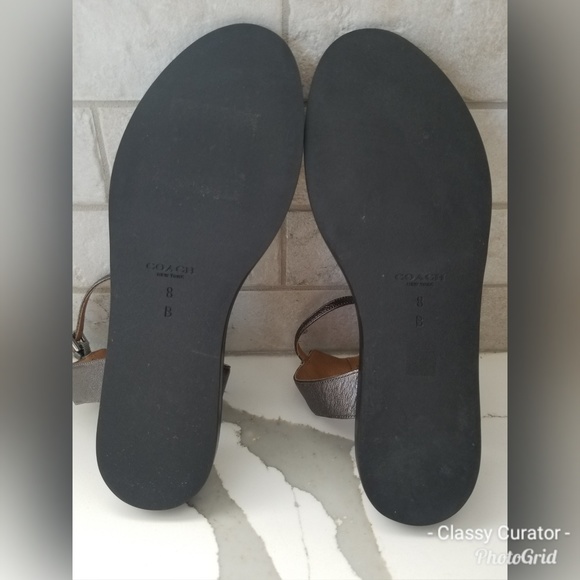 Like new! COACH Melynda metallic nappa sandals - Picture 5 of 5